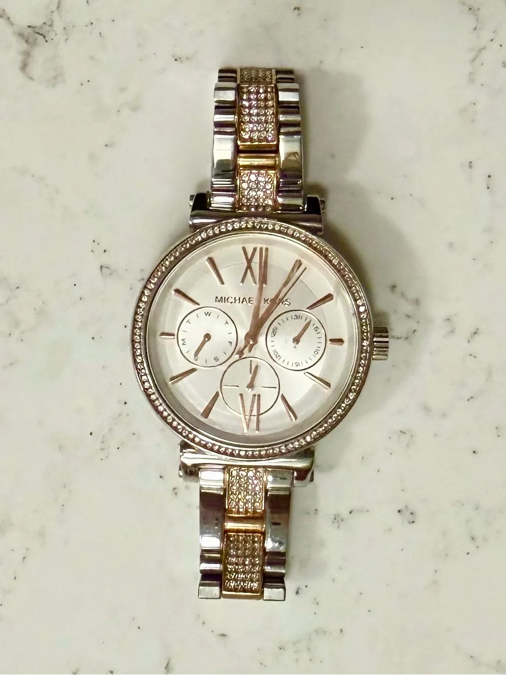 Michael Kors Women's Two-Tone Rose Gold & Silver Watch